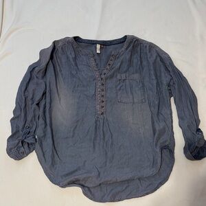 Pilcro Blue and White Striped Top